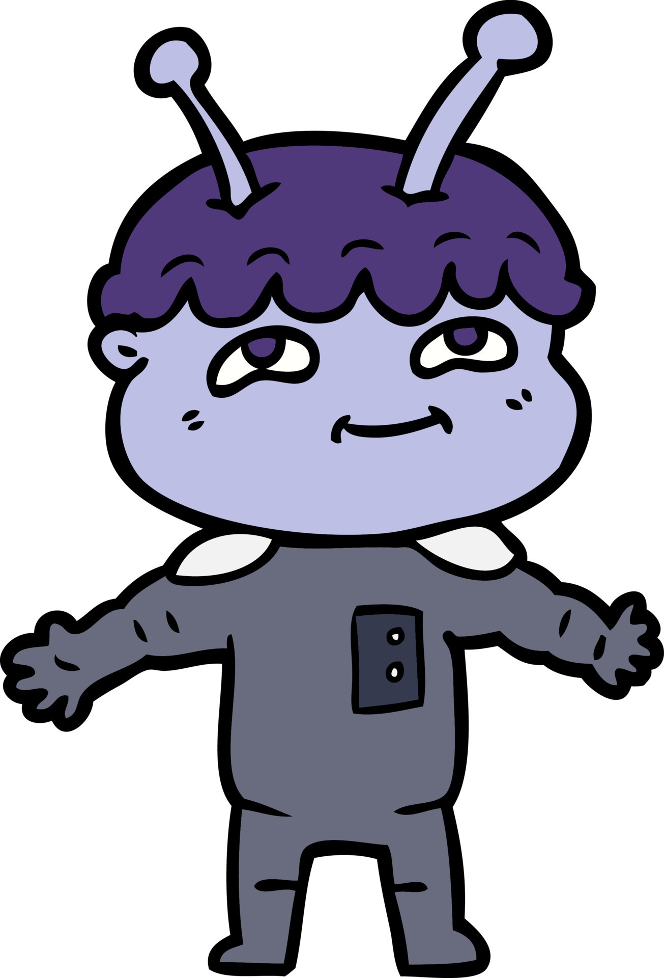 Vector alien character in cartoon style 13727501 Vector Art at Vecteezy
