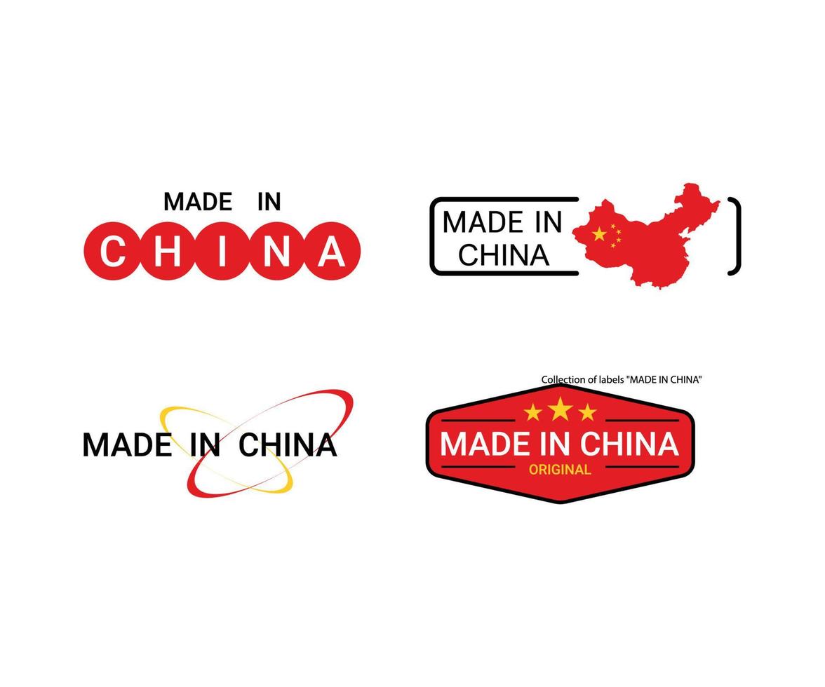 Labels of Made in China 13727551 Vector Art at Vecteezy