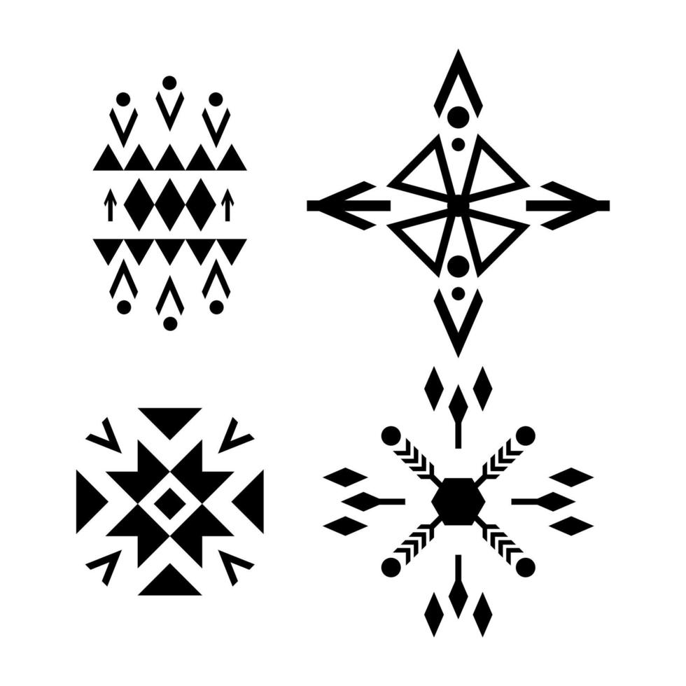 Set of Black Ethnic Geometric Patterns vector