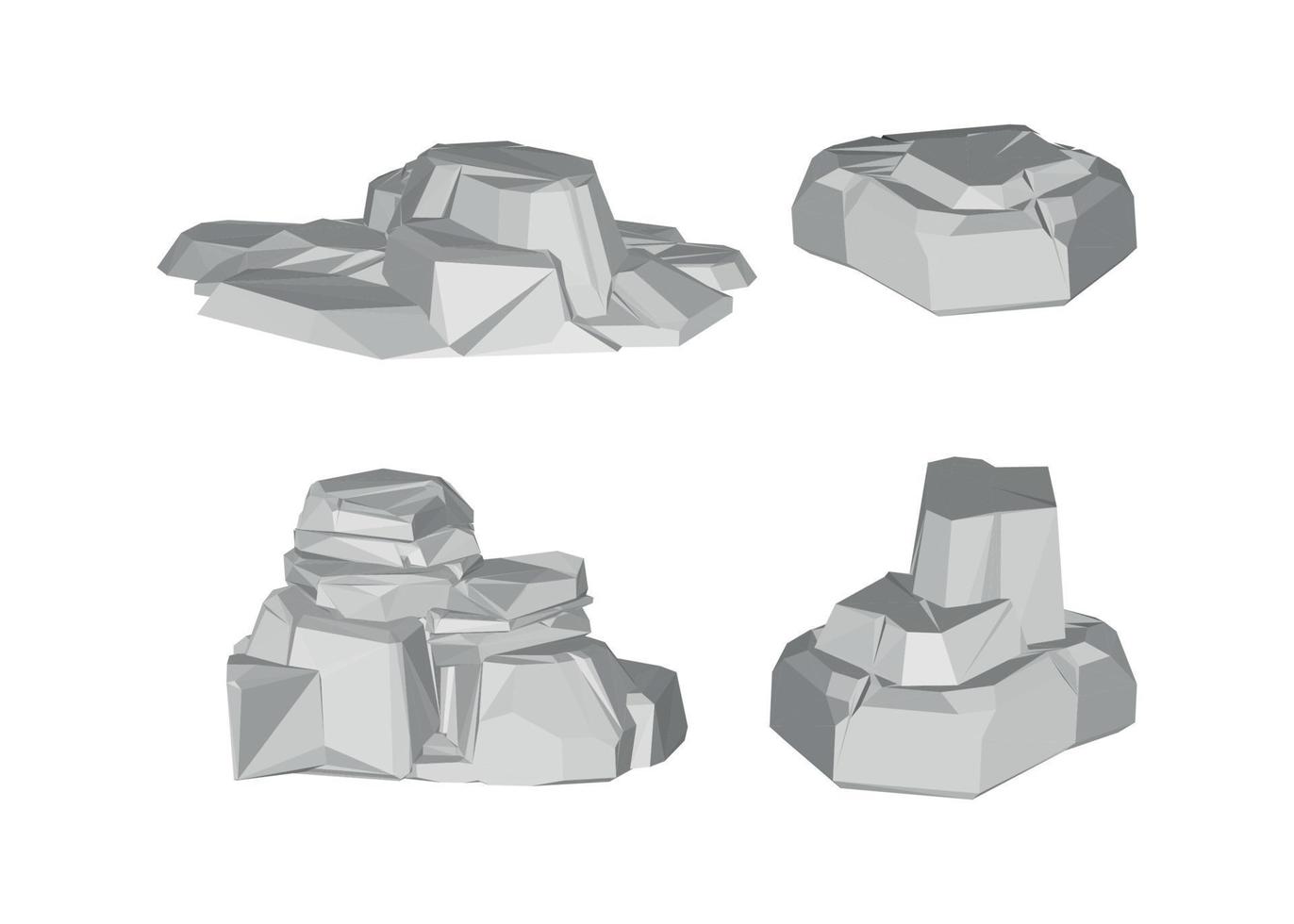 3D Stones Set vector