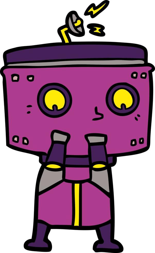 personaje de robot vectorial en estilo de dibujos animados vector