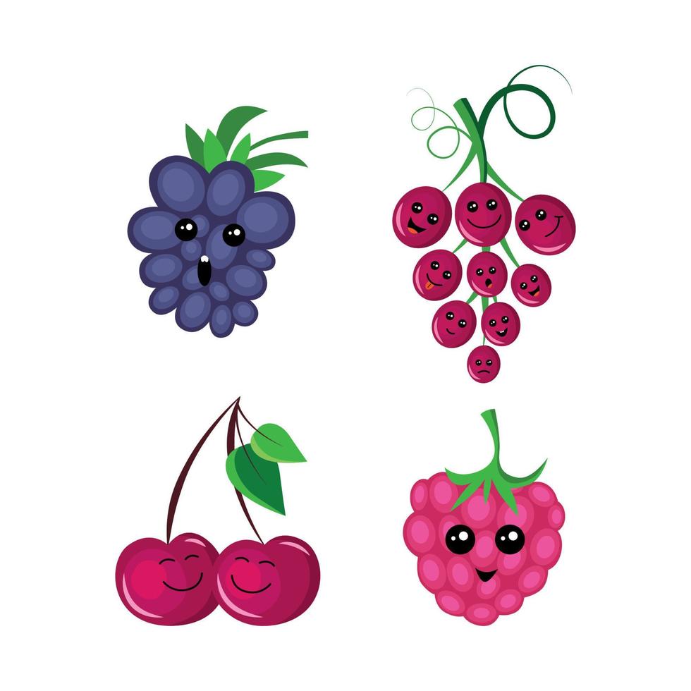Set of Fruits, Vegetables and Berries vector