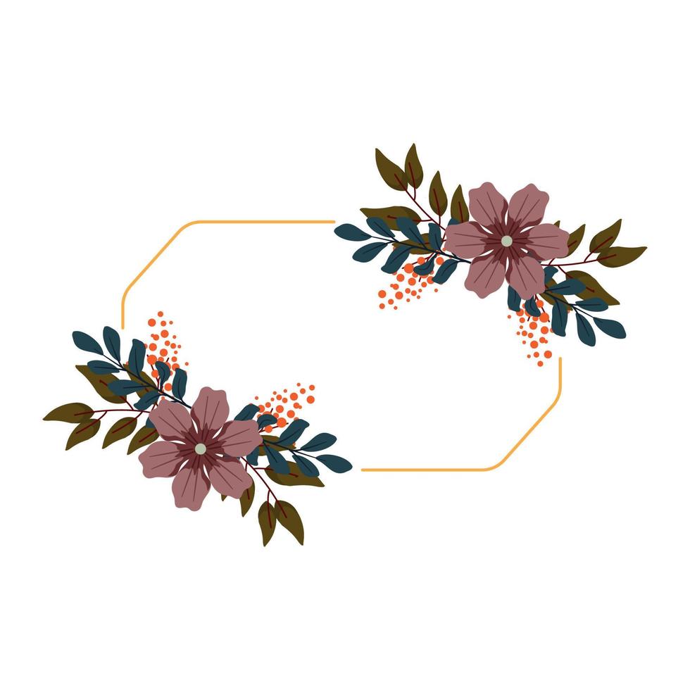 Frame with flower vector