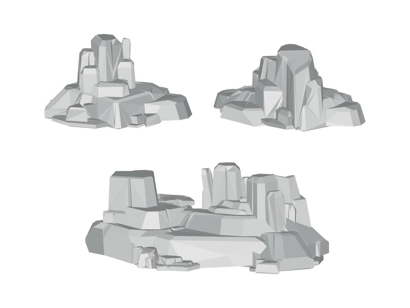 3D Stones Set vector