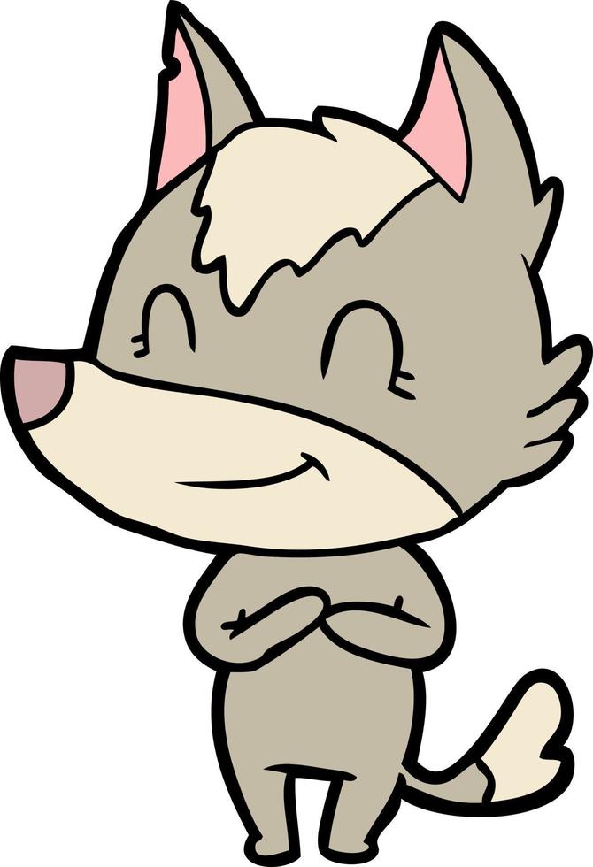 Vector wolf character in cartoon style