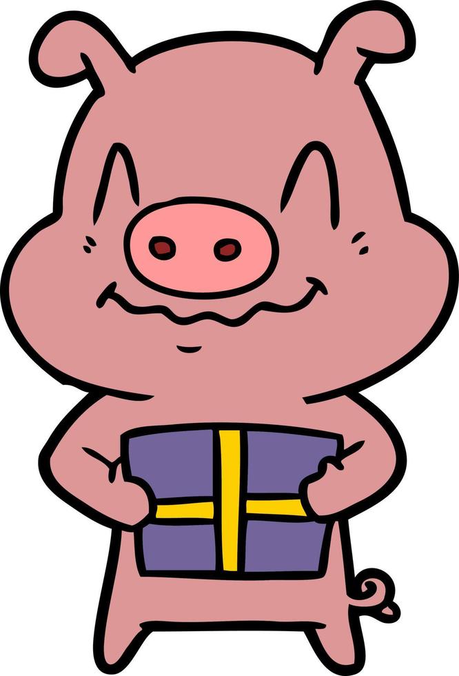 Vector pig character in cartoon style