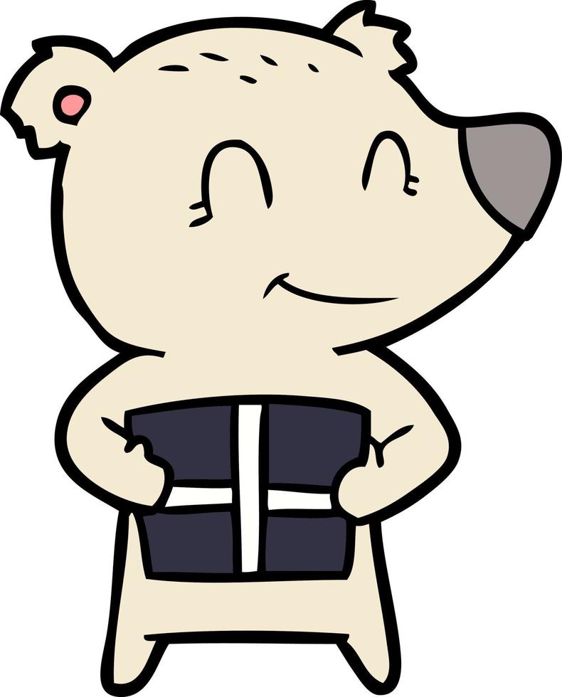 personaje de oso vectorial en estilo de dibujos animados vector