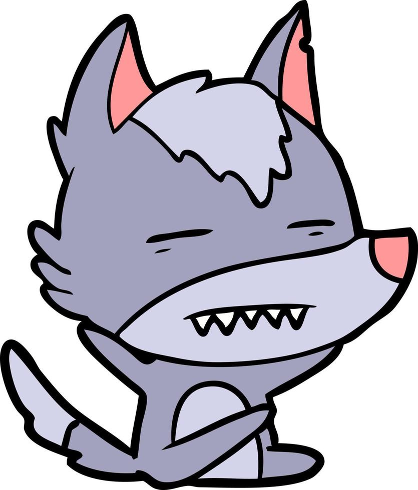 Vector wolf character in cartoon style