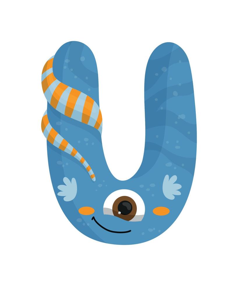 Cute monster letter u vector