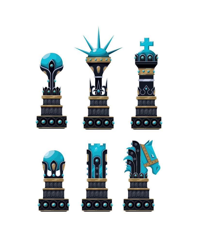 Collection of Babylonian Chess Pieces vector