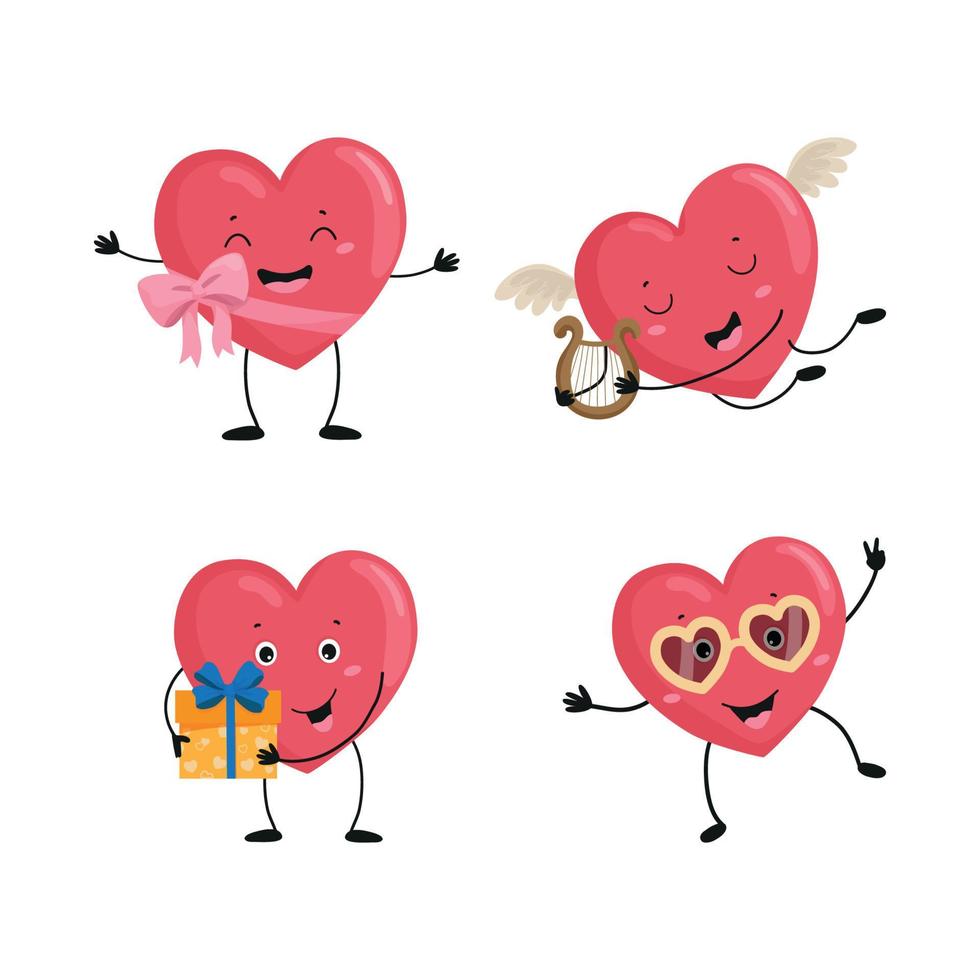 ilustraciones con corazones amorosos vector