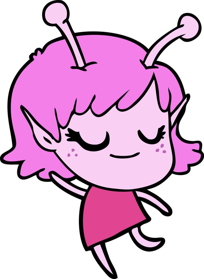 Vector alien character in cartoon style