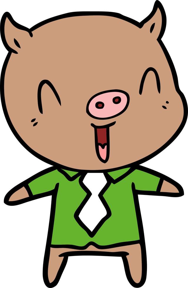 Vector pig character in cartoon style