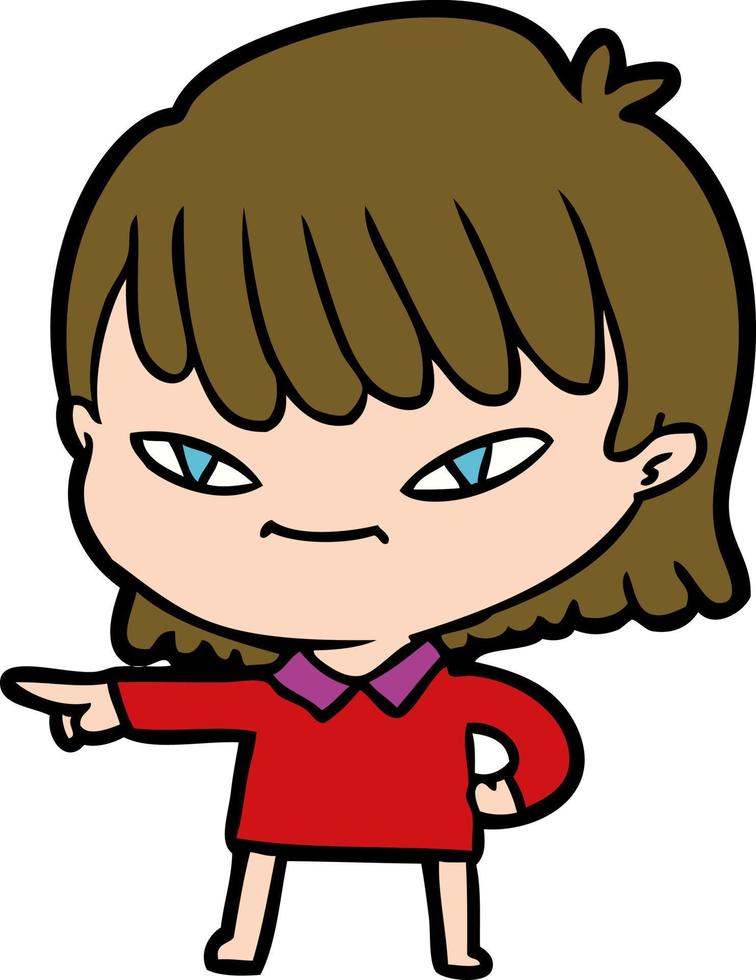 personaje de chica vectorial en estilo de dibujos animados vector