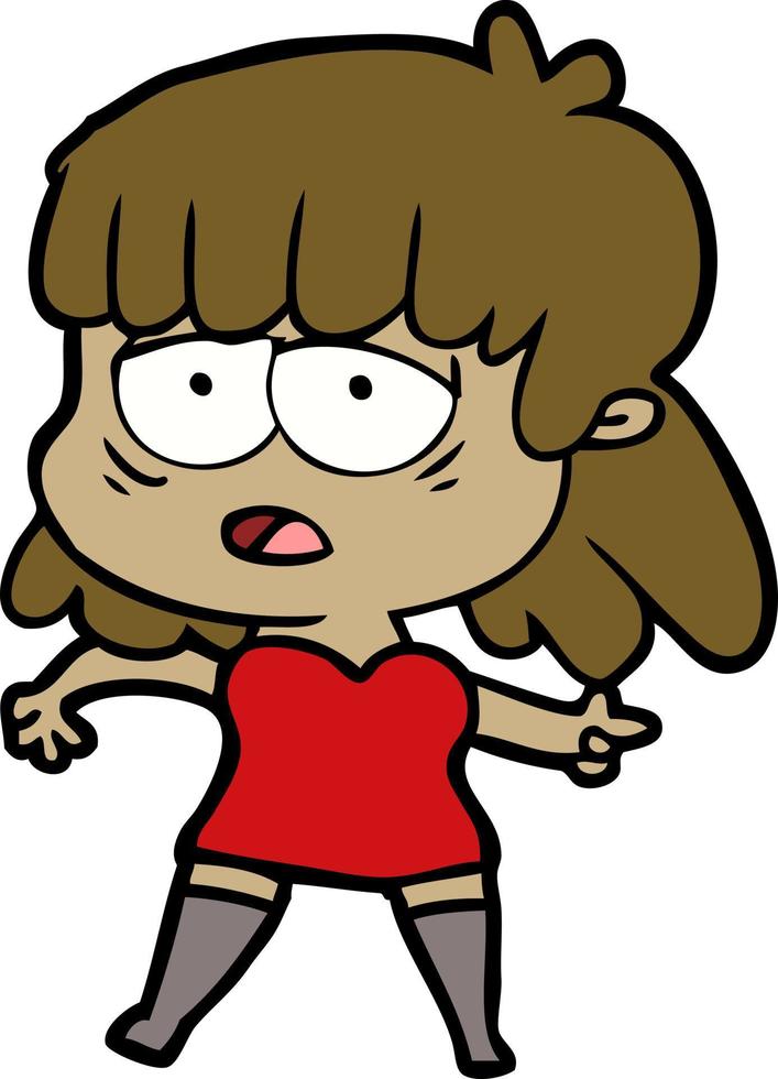 Vector girl character in cartoon style