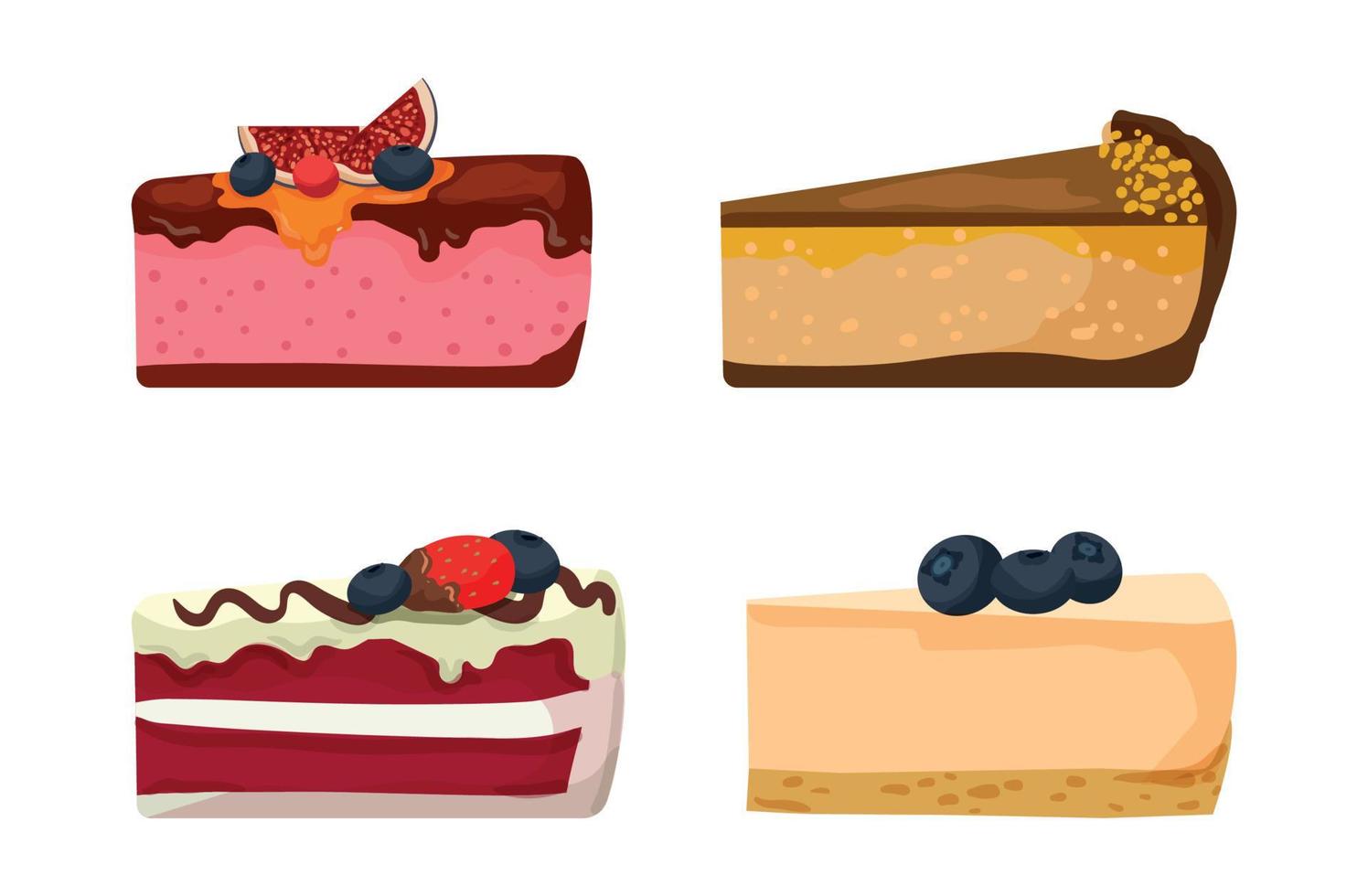 coloridas ilustraciones de pasteles vector