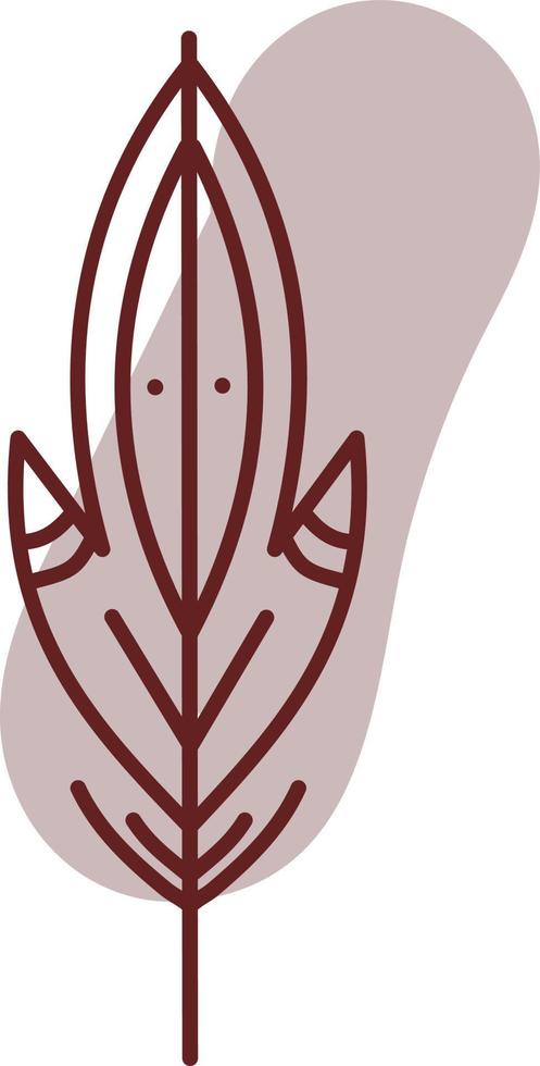 Abstract bird feather, illustration, vector, on a white background. vector