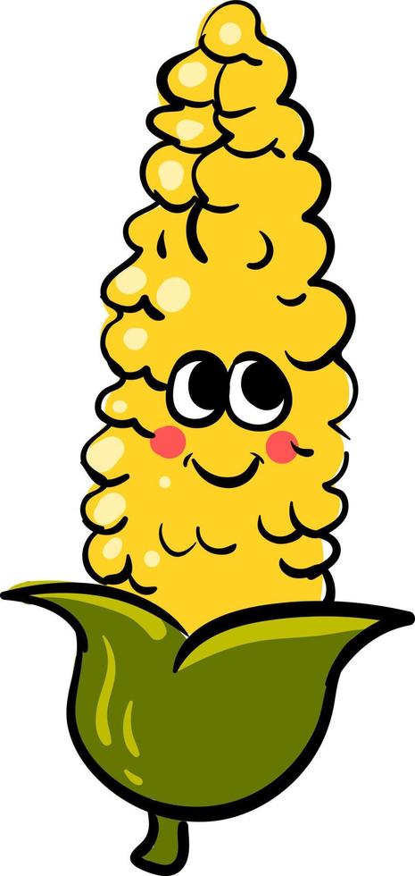 Cute corn, illustration, vector on white background.