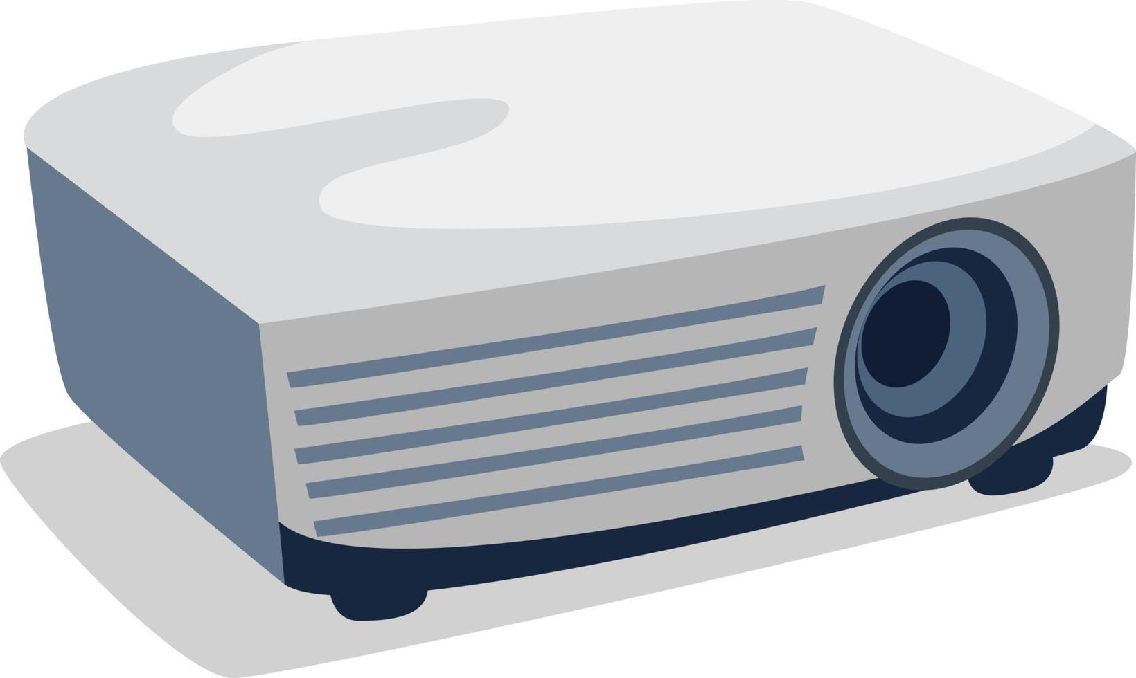 White projector, illustration, vector on white background