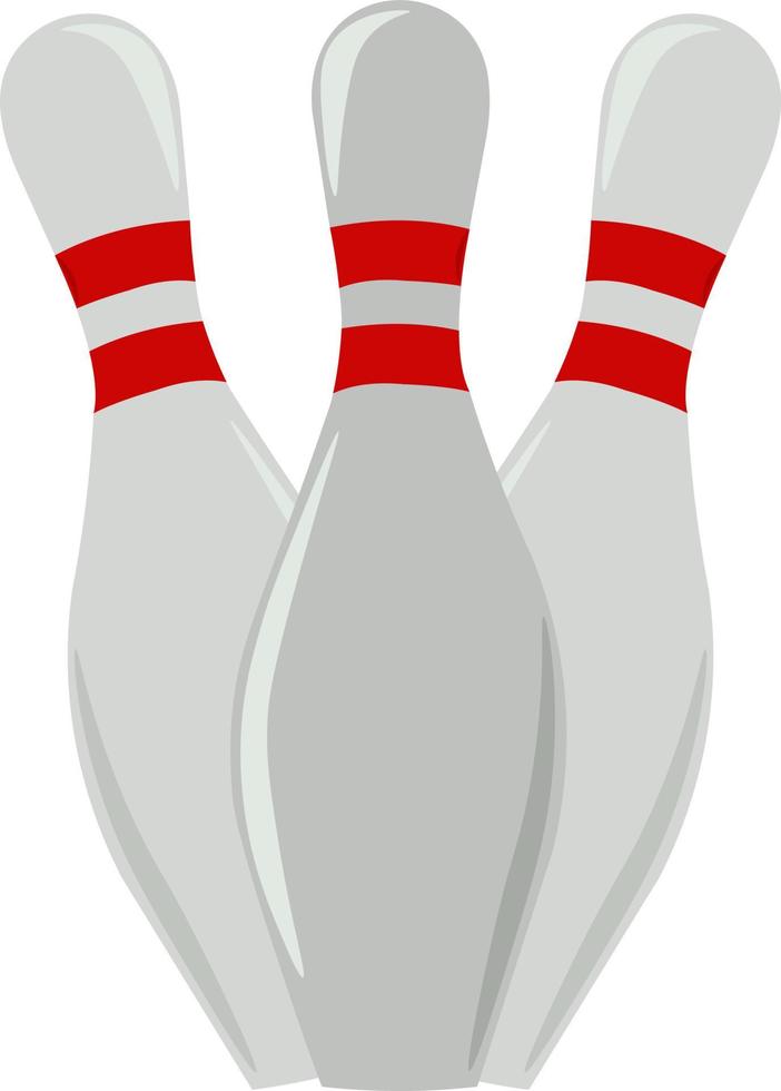 Bowling kegel, illustration, vector on white background.