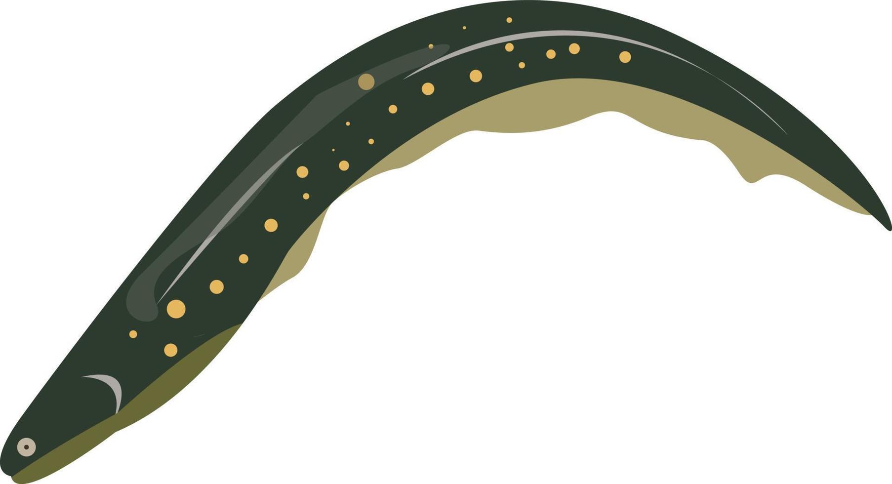 Green eel, illustration, vector on white background