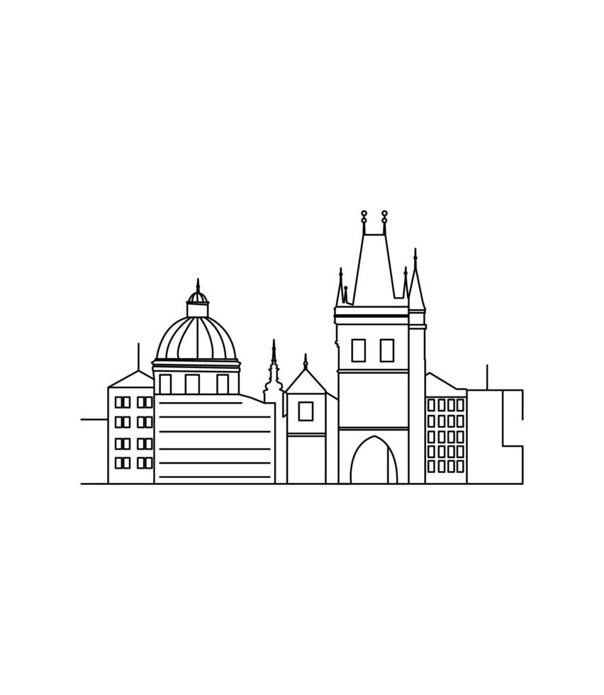 Vector illustration of Prague