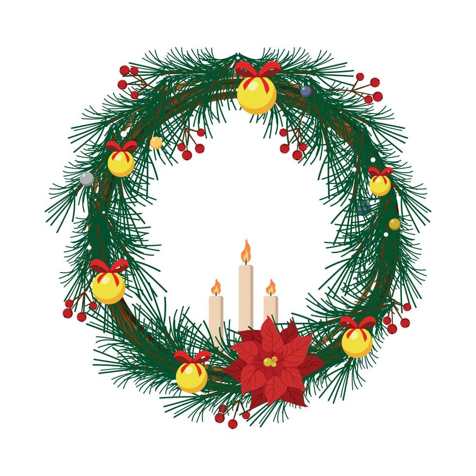 Vector illustration of Christmas Wreath