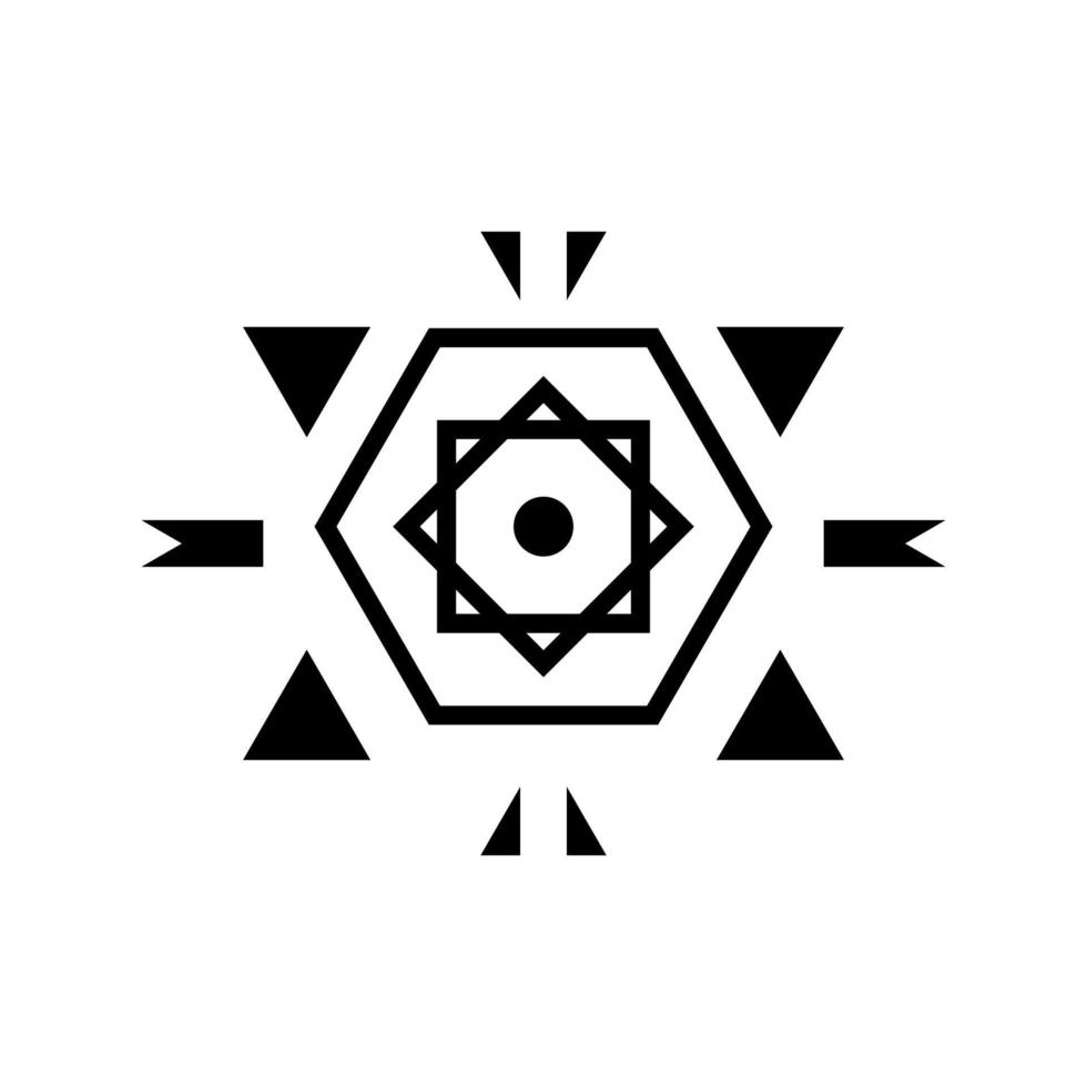 Black Ethnic Geometric Pattern vector