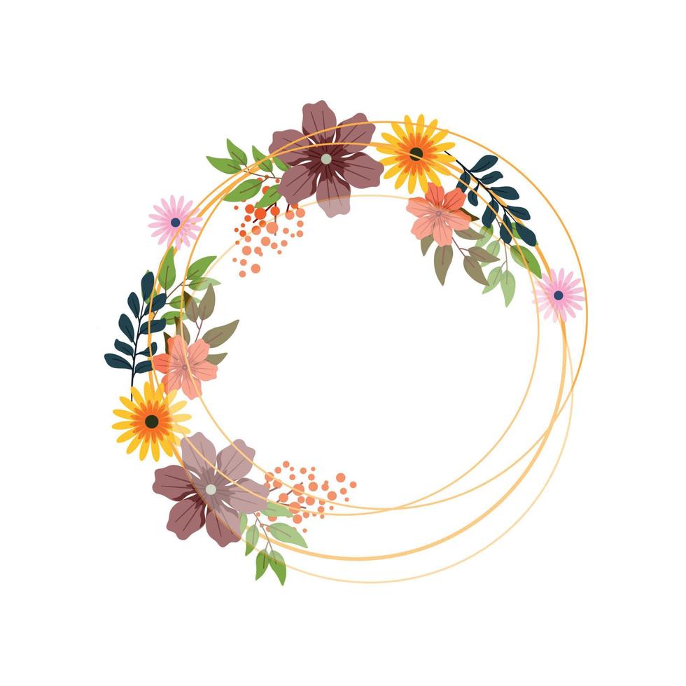 Frame with flower vector