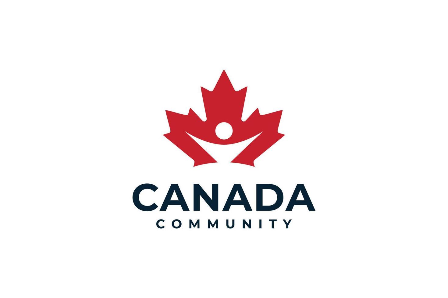 Canada leaf community logo design vector