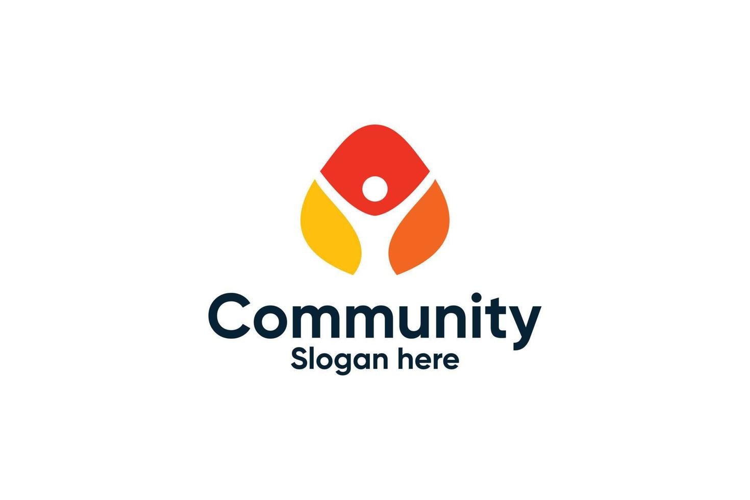 Connect community person logo design vector