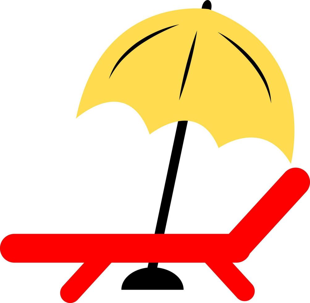 asiento bajo paraguas, ilustración, vector, sobre un fondo blanco. vector