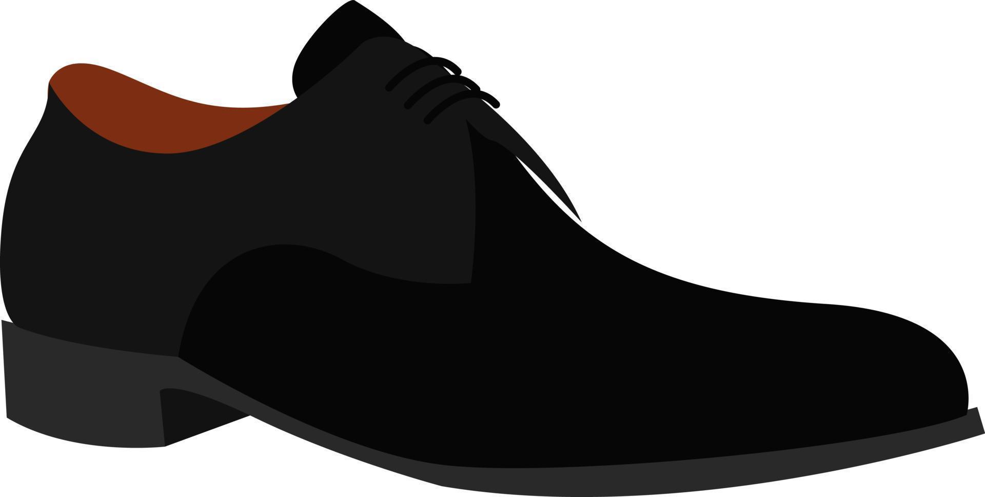 Black shoe, illustration, vector on white background.