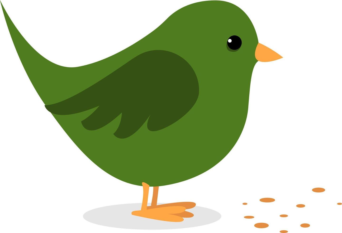 Green bird, illustration, vector on white background.