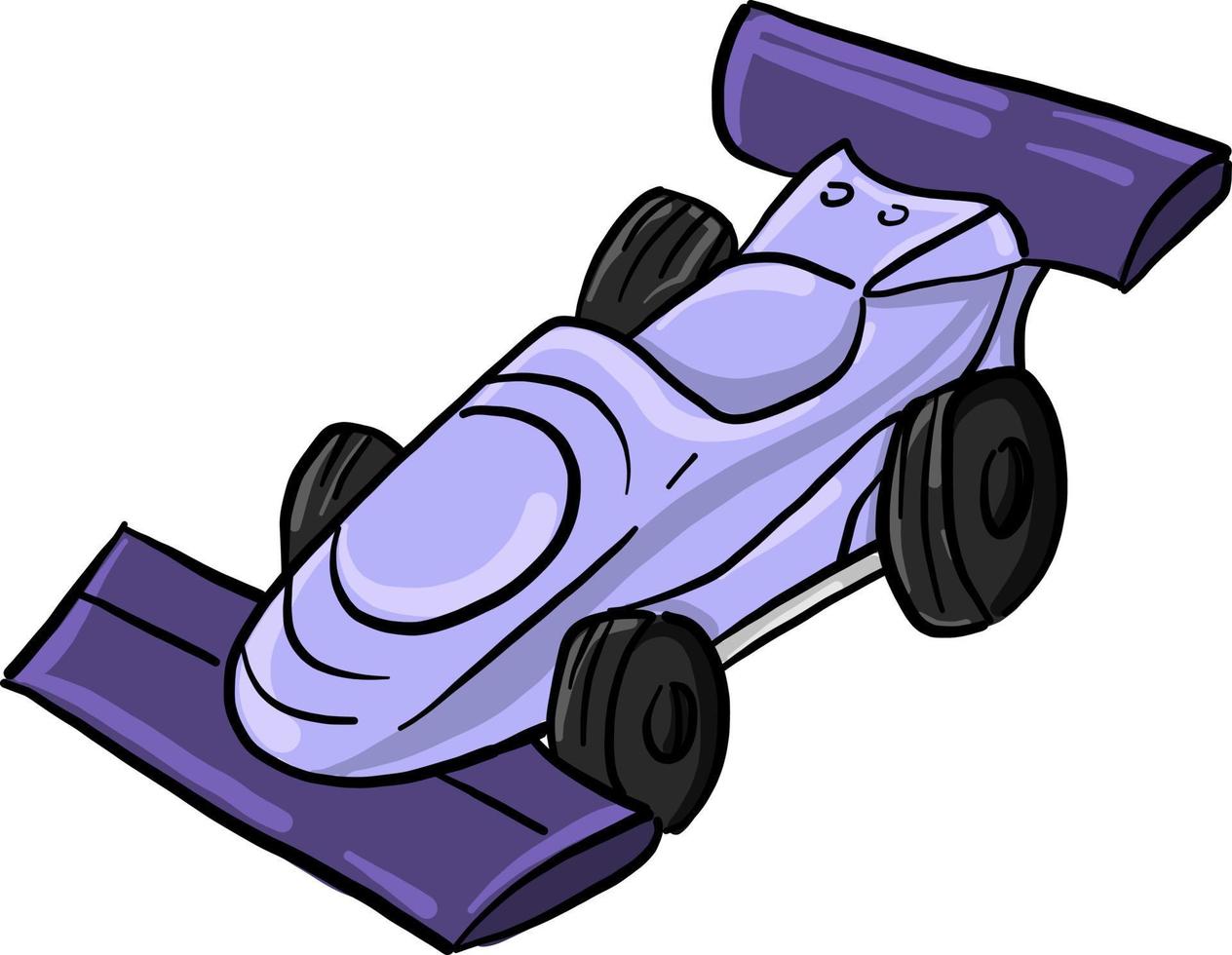 Purple race car, illustration, vector on white background