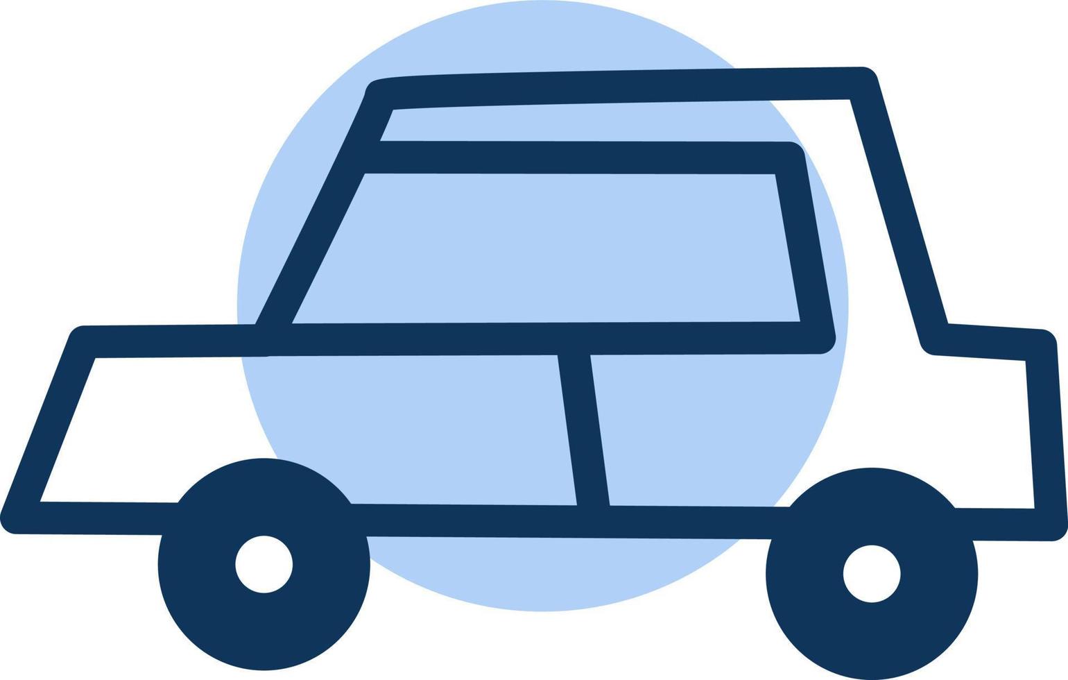 Blue vehicle, icon illustration, vector on white background