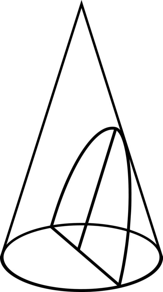 Conic Section Showing A Parabola
 vintage illustration. vector