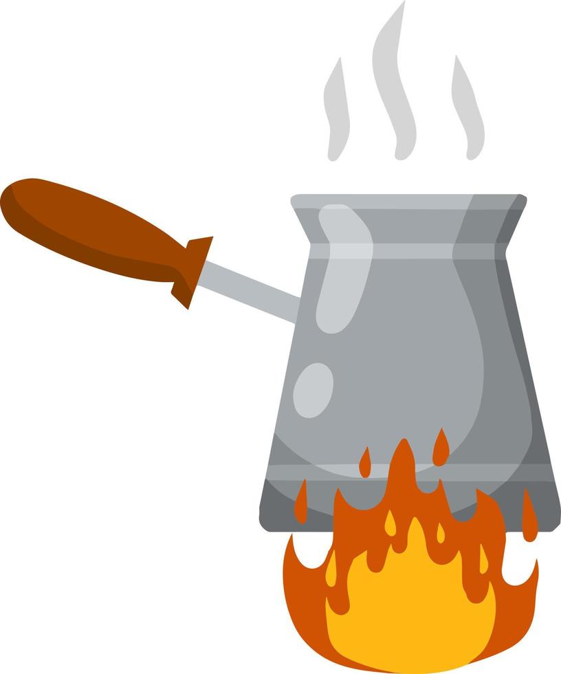 Steam overhot object is an element of kitchen. Cartoon flat illustration vector