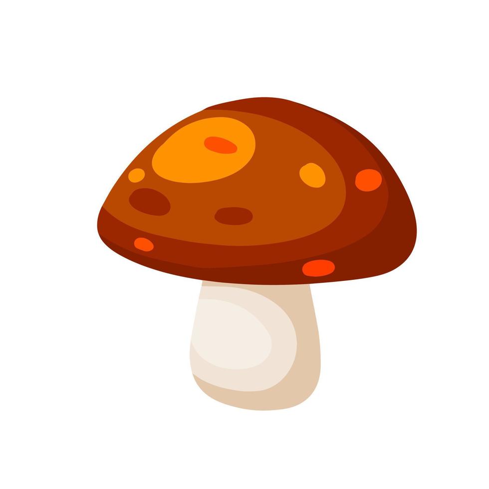 Mushroom with a blue cap. Natural natural product. Vegetation element of the forest. Flat cartoon illustration vector