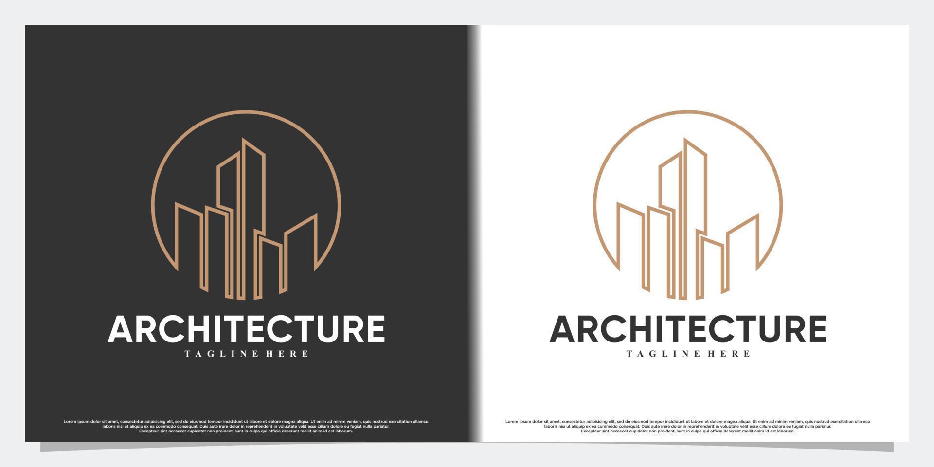 diseño de logotipo de icono de arquitectura con vector premium de concepto moderno