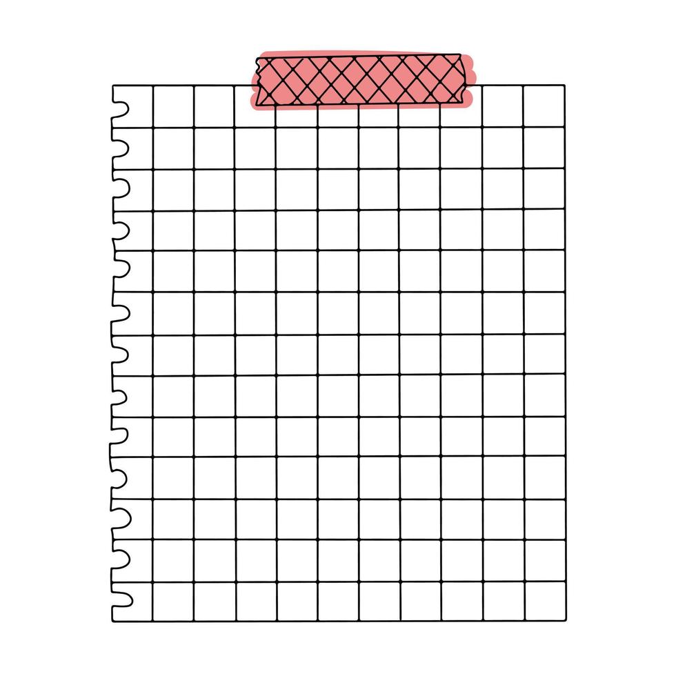 Doodle hand drawn memo note or reminder vector illustration. Simple square paper sheet. Cute design for journal.