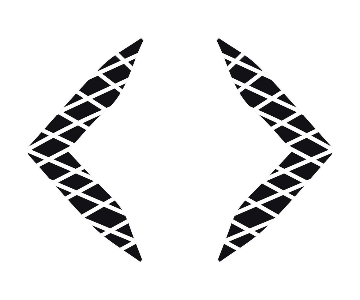 Black curly braces with grid vector illustration