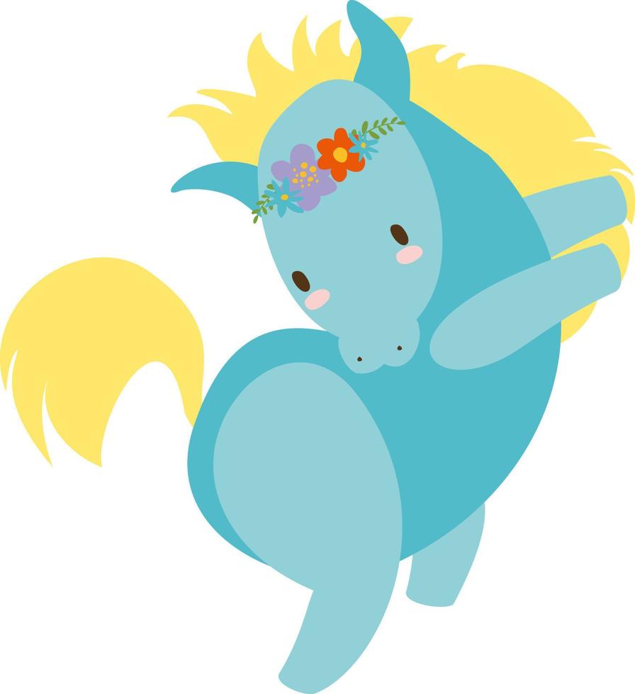 Dancing unicorn, illustration, vector on white background.