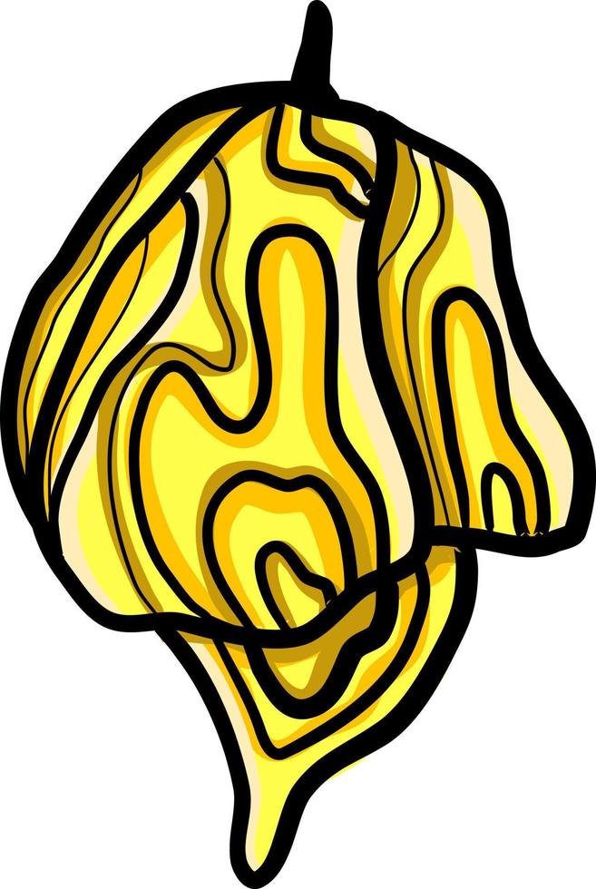 Pimiento amarillo seco, ilustración, vector sobre fondo blanco.