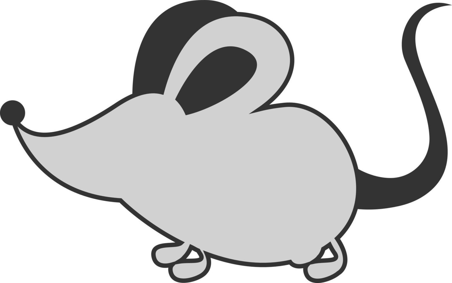 Grey mouse, illustration, vector on white background.