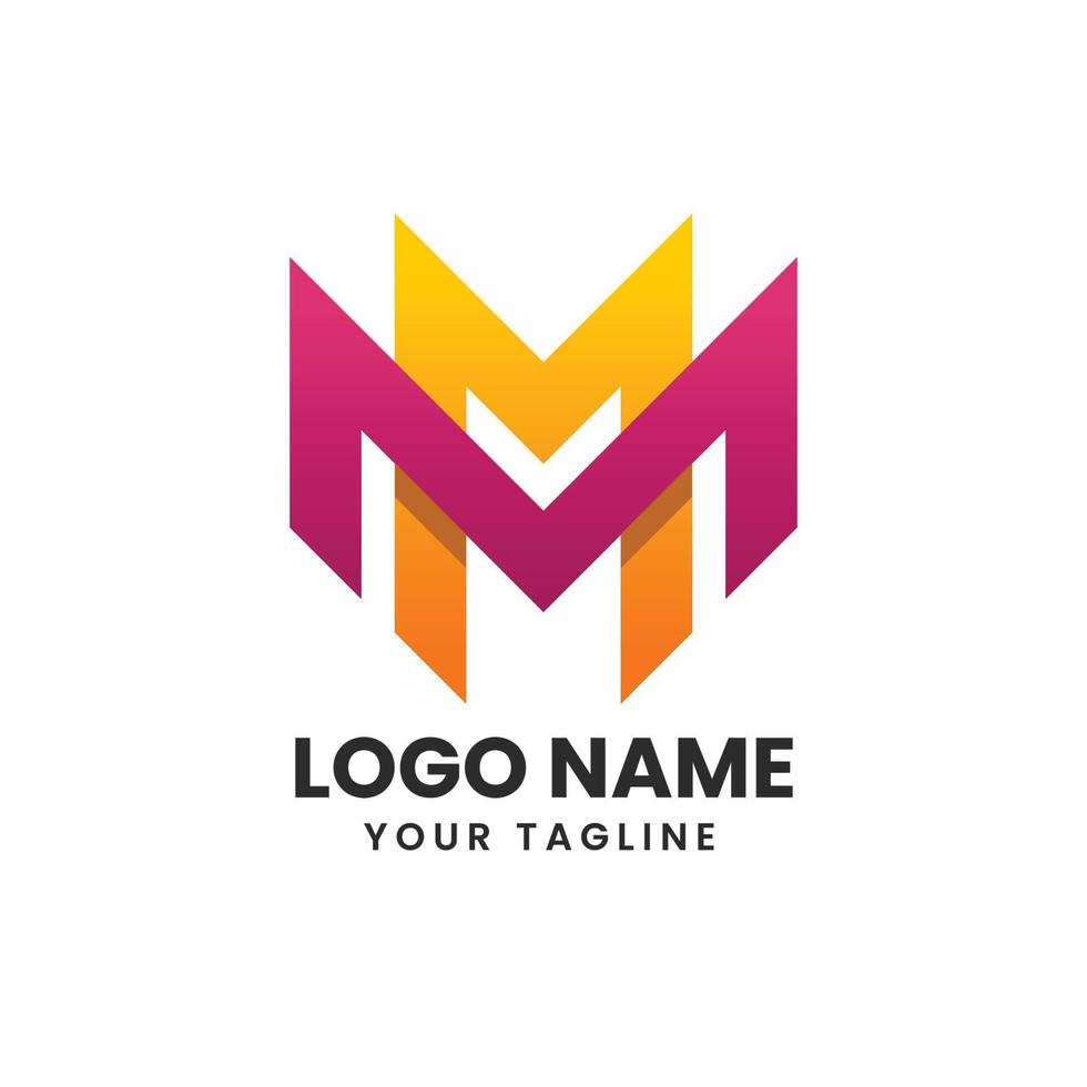 diseño de logotipo creativo letra mm vector