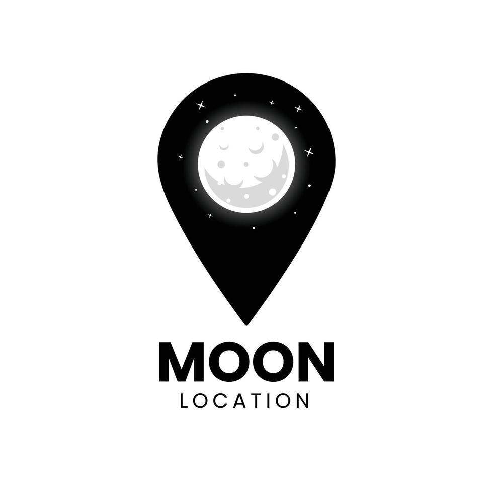 moon with location creative logo design vector