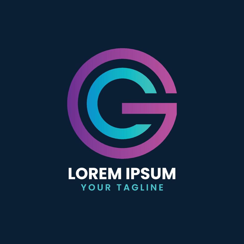 letter c g logo with button power vector