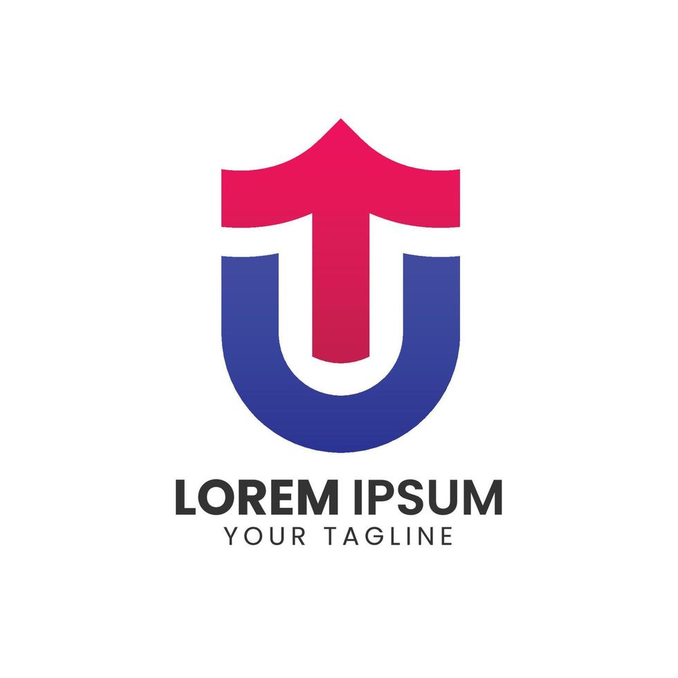 letter T with U creative logo design vector