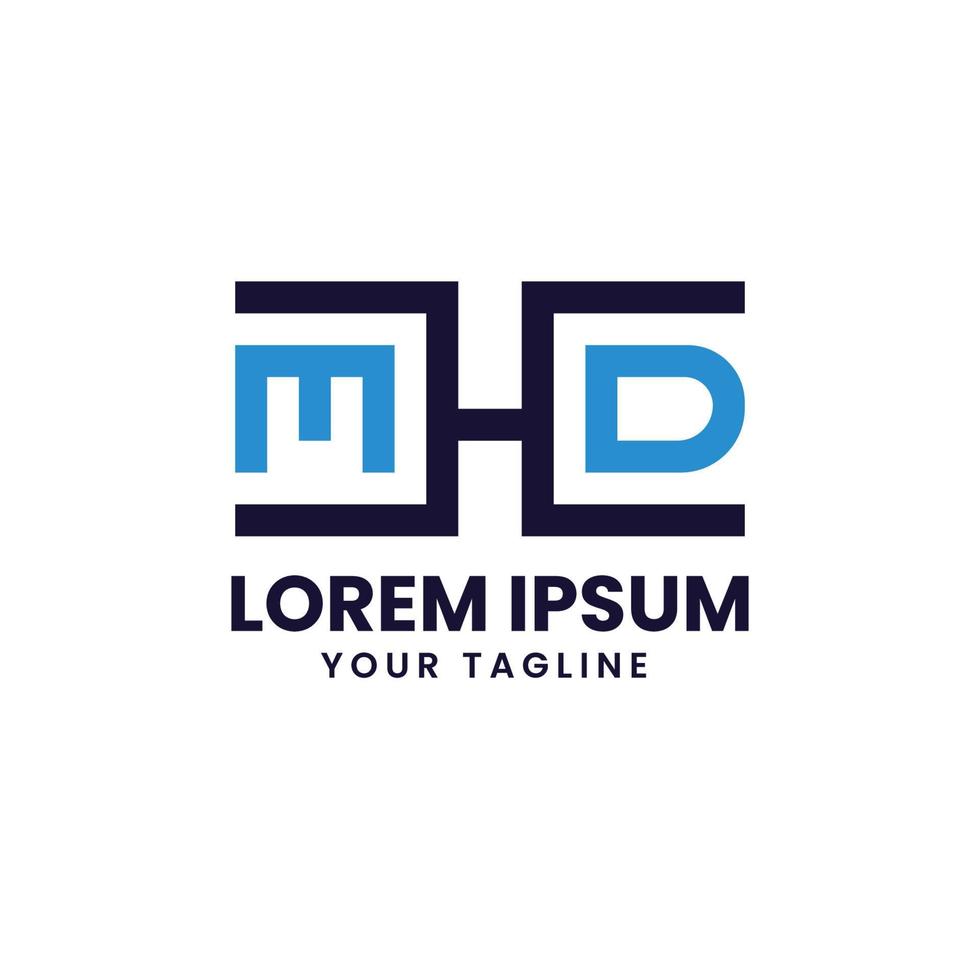 diseño de logotipo creativo de letra mhd vector